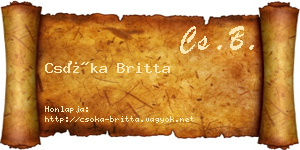 Csóka Britta névjegykártya